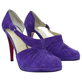 Christian Louboutin-Sandálias de camurça roxa-Roxo