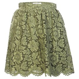 Valentino Saia em A-Line de renda verde Verde