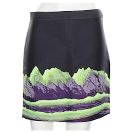Alexander Wang Schwarzer und neonfarbener Rock Schwarz