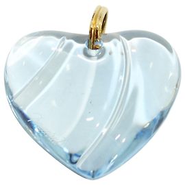 Baccarat Light Blue Crystal Heart Pendant Blue