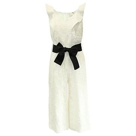 Zimmermann Jumsuit de lino bordado Blanco