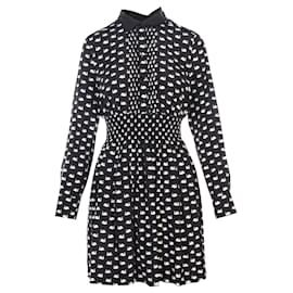 Kate Spade-Swan Printed Dress-Black