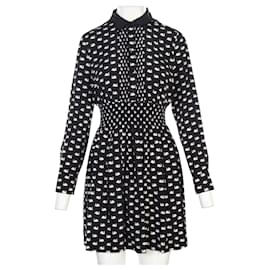 Kate Spade-Swan Printed Dress-Black