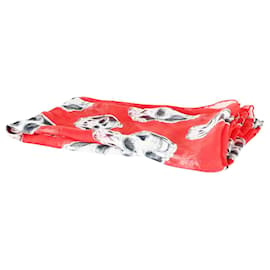 Alexander Mcqueen-Red Printed Scarf-Red