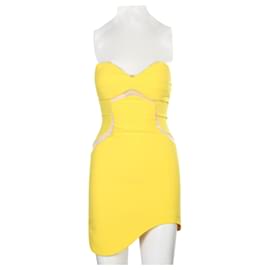 Autre Marque-Three Floor Yellow Bustier Mini Dress -Yellow