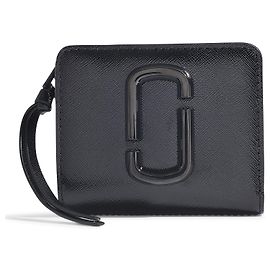 Marc Jacobs Snapshot DTM Mini Compact Wallet in Black Leather Black