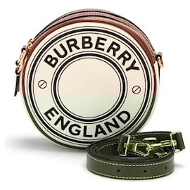 Burberry-Burberry Louise Canvas Shoulder Bag Logograph in Beige-Beige