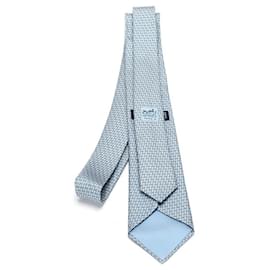 Hermès-Gravata Hermes em Azul-Azul
