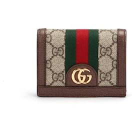 Gucci-Gucci Ophidia Gg Card Case Coin & Banknote in Beige-Beige