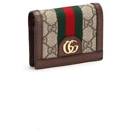 Gucci-Gucci Ophidia Gg Card Case Coin & Banknote in Beige-Beige