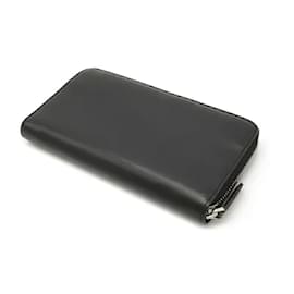 Fendi-FENDI FENDI Monster Bugs Round (Used) Fastener Long Wallet Leather Black Black Silver Metal Fittings-Black