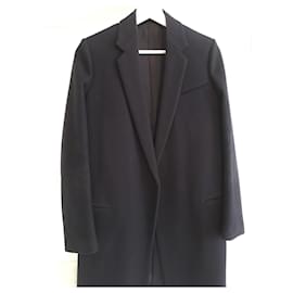 Céline-Iconic Crombie coat. 100% wool. Made in Italy. Designed by Phoebe Philo.-Navy blue