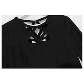Diane Von Furstenberg-Diane Von Furstenberg Jersey Cut-Out Shift Dress-Black