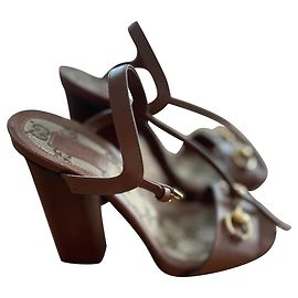 Gucci Sandals Brown Leather Brown
