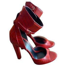 Alexander Wang Absatzsandalen aus rotem Leder Rot