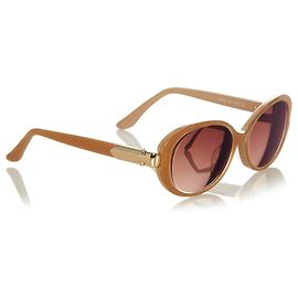 Salvatore Ferragamo Gafas de sol polarizadas redondas marrones Ferragamo Castaño