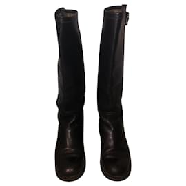 Botas Free Lance de couro preto com fivela de prata Preto