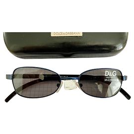 Gafas de sol rectangulares de metal azul medianoche Dolce & Gabbana 2034 Azul