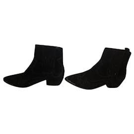 Ash ankle boots black deerskin Black