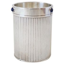Cartier Lapis Lazuli Silver Plated Pencil Holder Silvery