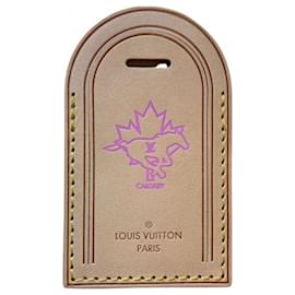 Louis Vuitton-Etiqueta de bagagem de tamanho grande com carimbo quente do cavalo Calgary-Bege