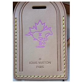 Louis Vuitton-Etiquette bagage grand format marquage à chaud cheval de Calgary-Beige