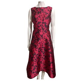 Abendkleid aus Satin von Hobbs Schwarz Rot