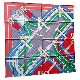 Hermès HERMES CARRE 90 "MARS A JOUETS CHEMISE" Multicolore