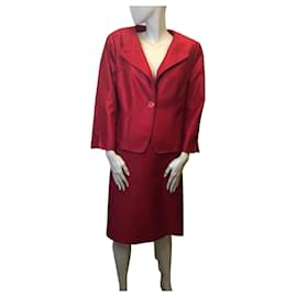 Max Mara-red skirt suit-Red