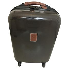 Longchamp Mala de viagem Boxford. Enfeites de couro. Reforço expansível. Marrom