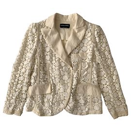 Sonia Rykiel Chaqueta vintage de macramé Blanco