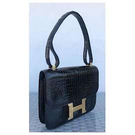 Hermès-Hermes Costanza Coccodrillo 23 Noir-Nero