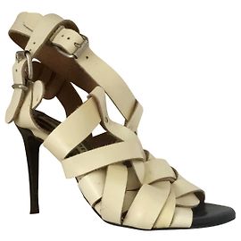 Acne Studios Lenna leather sandals white cream White Cream