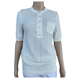 Reiss White Viscose Knitted Blouse S White