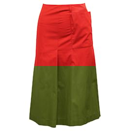 Hermès-Waterproof Twill Jasper Red Skirt-Red