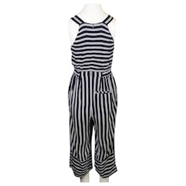 Whistles-Striped Jumpsuit-Blue,Navy blue