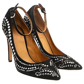 Isabel Marant-Stanley Studded Suede Pumps-Black