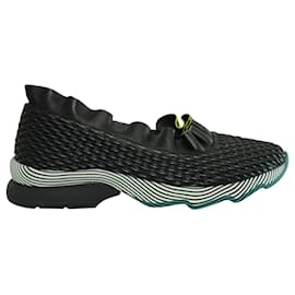Fendi-Black Ruffled Sneakers-Black