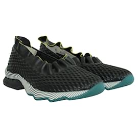Fendi-Black Ruffled Sneakers-Black