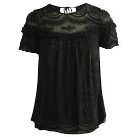 Needle & Thread Top de encaje negro Negro