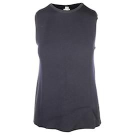 Hermès-Sleeveless Knitted Top-Black