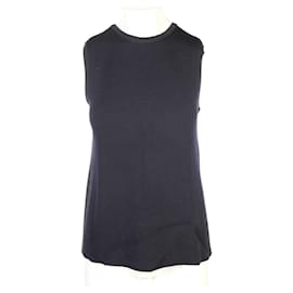 Hermès-Sleeveless Knitted Top-Black