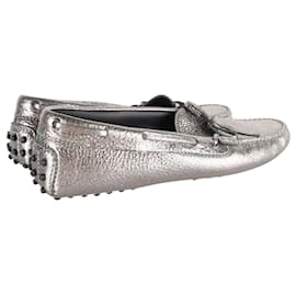 Tod's-Silver Loafers-Silvery,Metallic