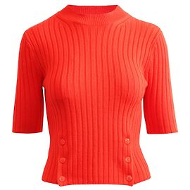 Carven Maglione rosso a maniche corte Rosso