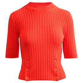 Carven Roter Kurzarmpullover Rot
