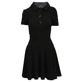 Karen Millen Schwarzes Kleid mit kurzen Ärmeln Schwarz