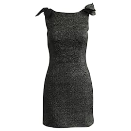 D&G Schwarzes Abendkleid mit Silberfaden Schwarz