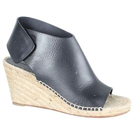 Céline Espadrilles compensées noires à bout ouvert Noir