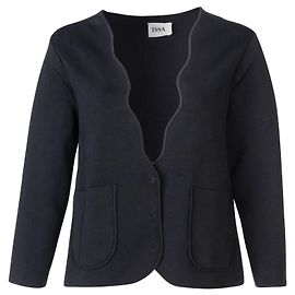 Issa Cropped Wavey Collar Jacket Black