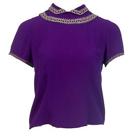 Isabel Marant Königslila bestickte Bluse Lila